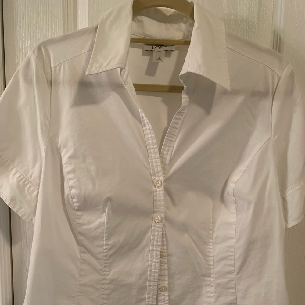 LOFT, short sleeve button down shirt